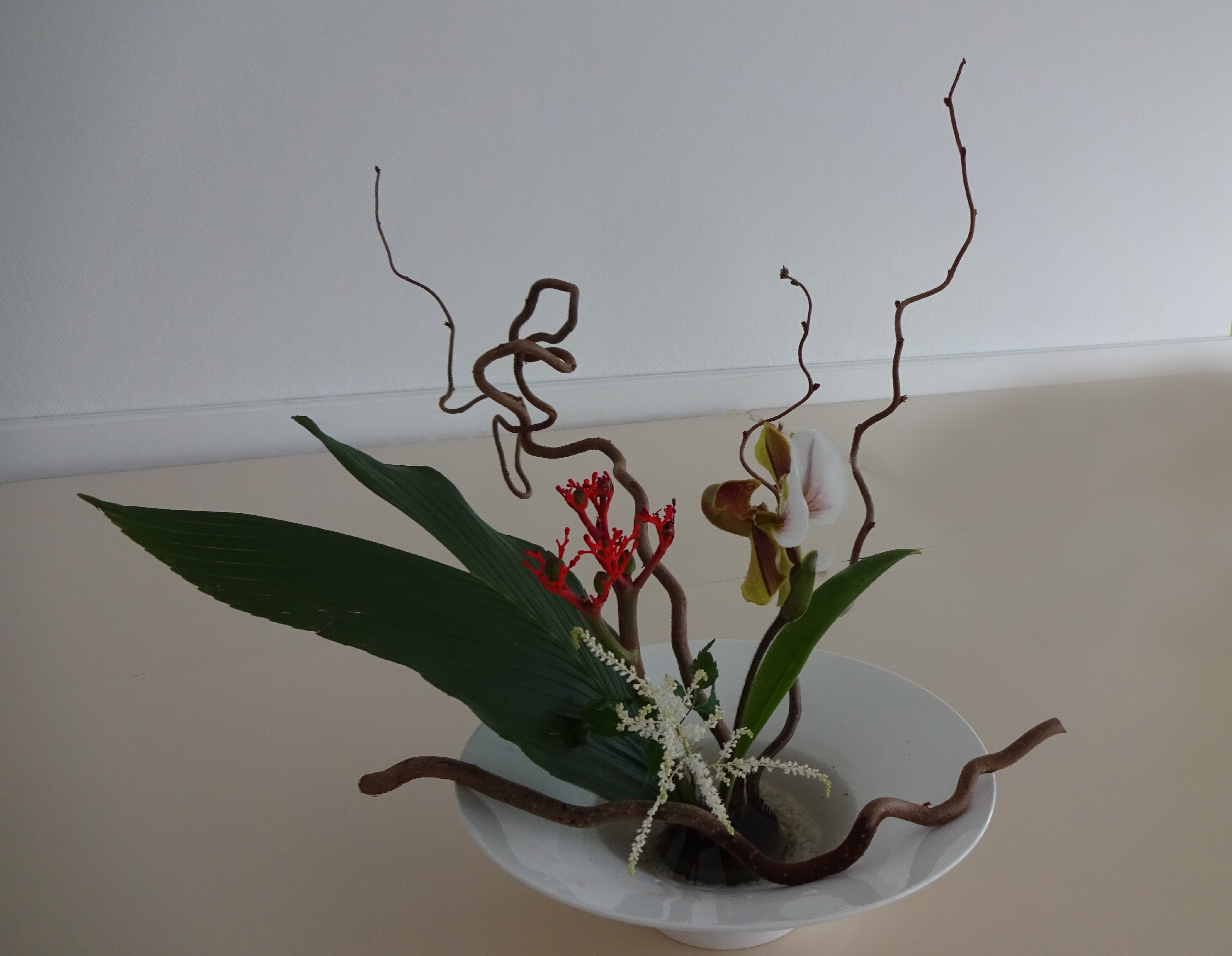 Ikebana "style libre" 1er exemple du 24 avril 2017