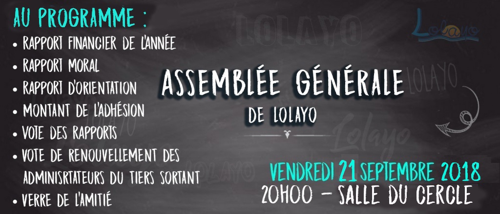 Assemblée Générale de Lolayo - 21 septembre 2018